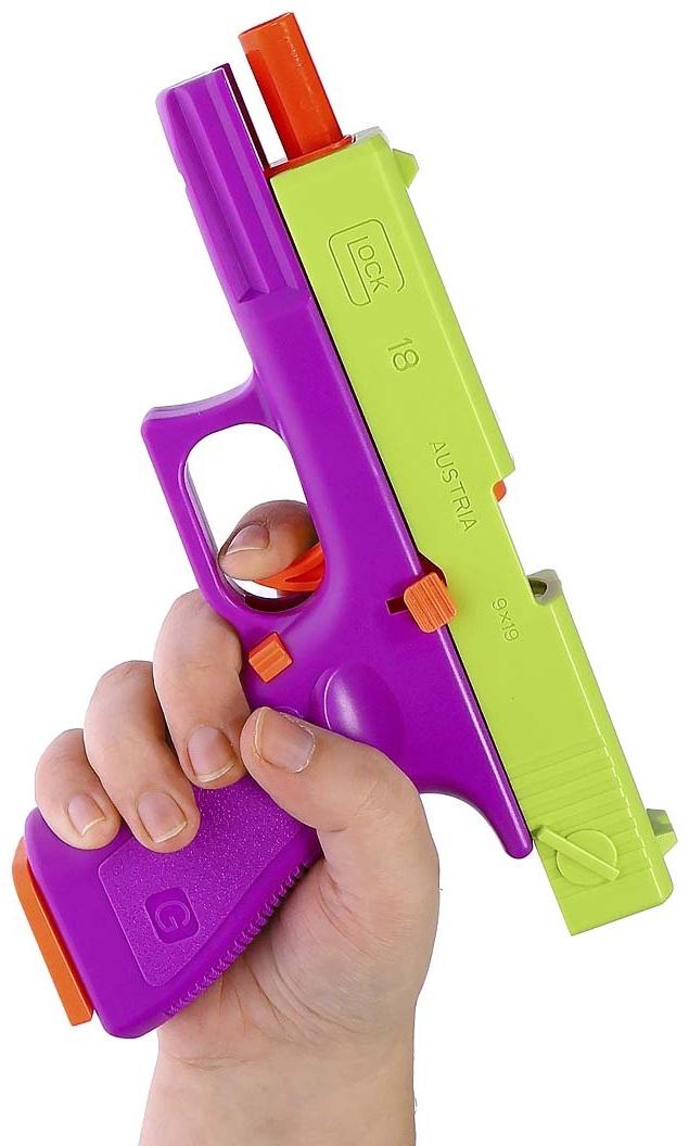 Пистолет детский «Глок», стреляет мягкими пулями, вылетают гильзы, автоматическая перезарядка