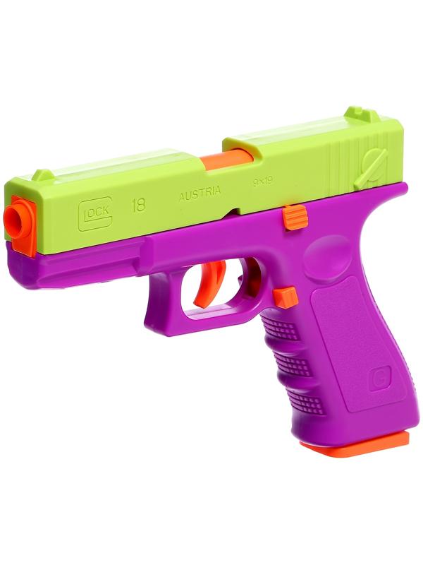 Пистолет детский «Глок», стреляет мягкими пулями, вылетают гильзы, автоматическая перезарядка