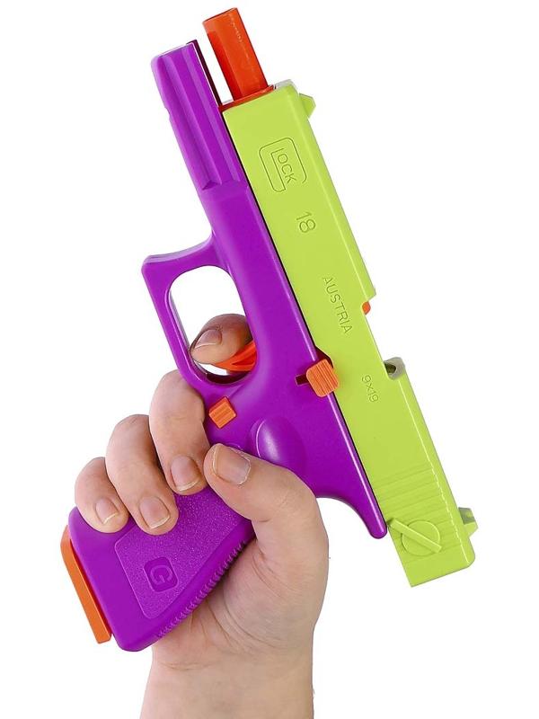 Пистолет детский «Глок», стреляет мягкими пулями, вылетают гильзы, автоматическая перезарядка