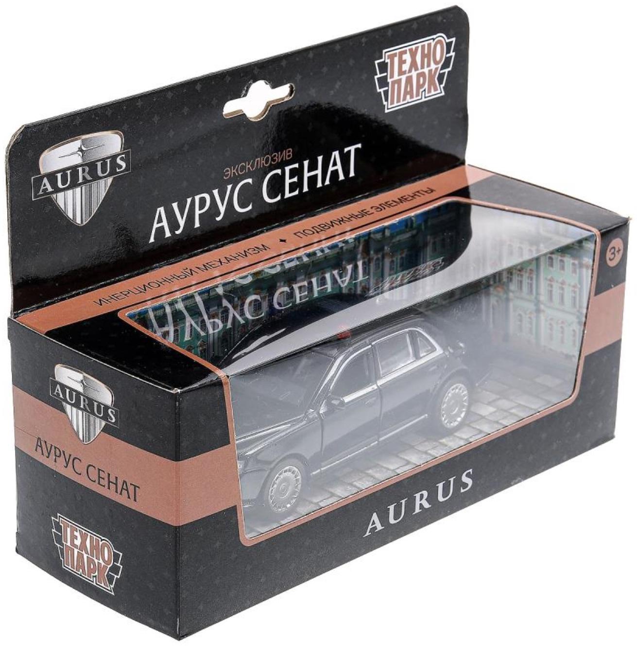 Машинка металлическая «Аурус сенат», открываются двери, багажник, инерция, 13,5 см, черный