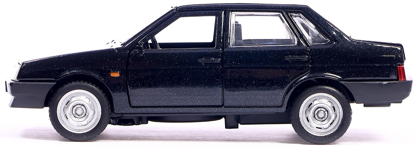 Машинка металлическая ВАЗ-21099, ретро - модель «СПУТНИК», открываются двери, багажник, инерция, 12 см, чёрный