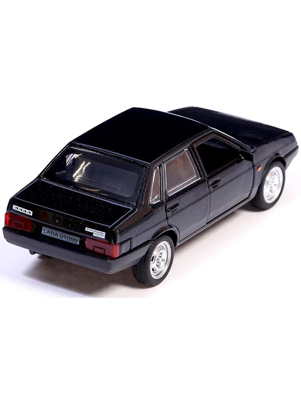 Машинка металлическая ВАЗ-21099, ретро - модель «СПУТНИК», открываются двери, багажник, инерция, 12 см, чёрный