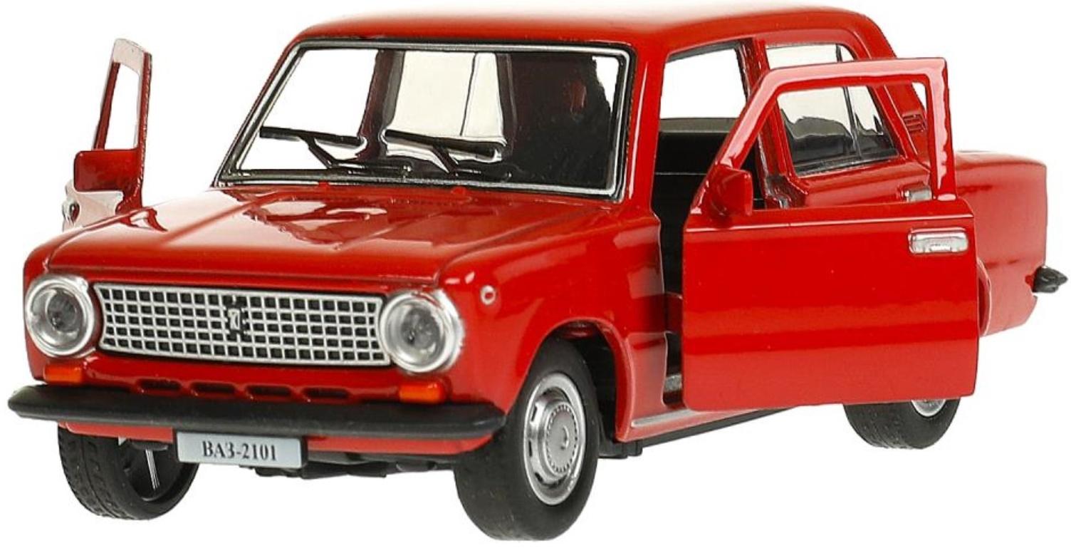 Машинка металлическая «ВАЗ-2101», ретро - модель «Копейка», открываются двери, багажник, инерция, 12 см, красный