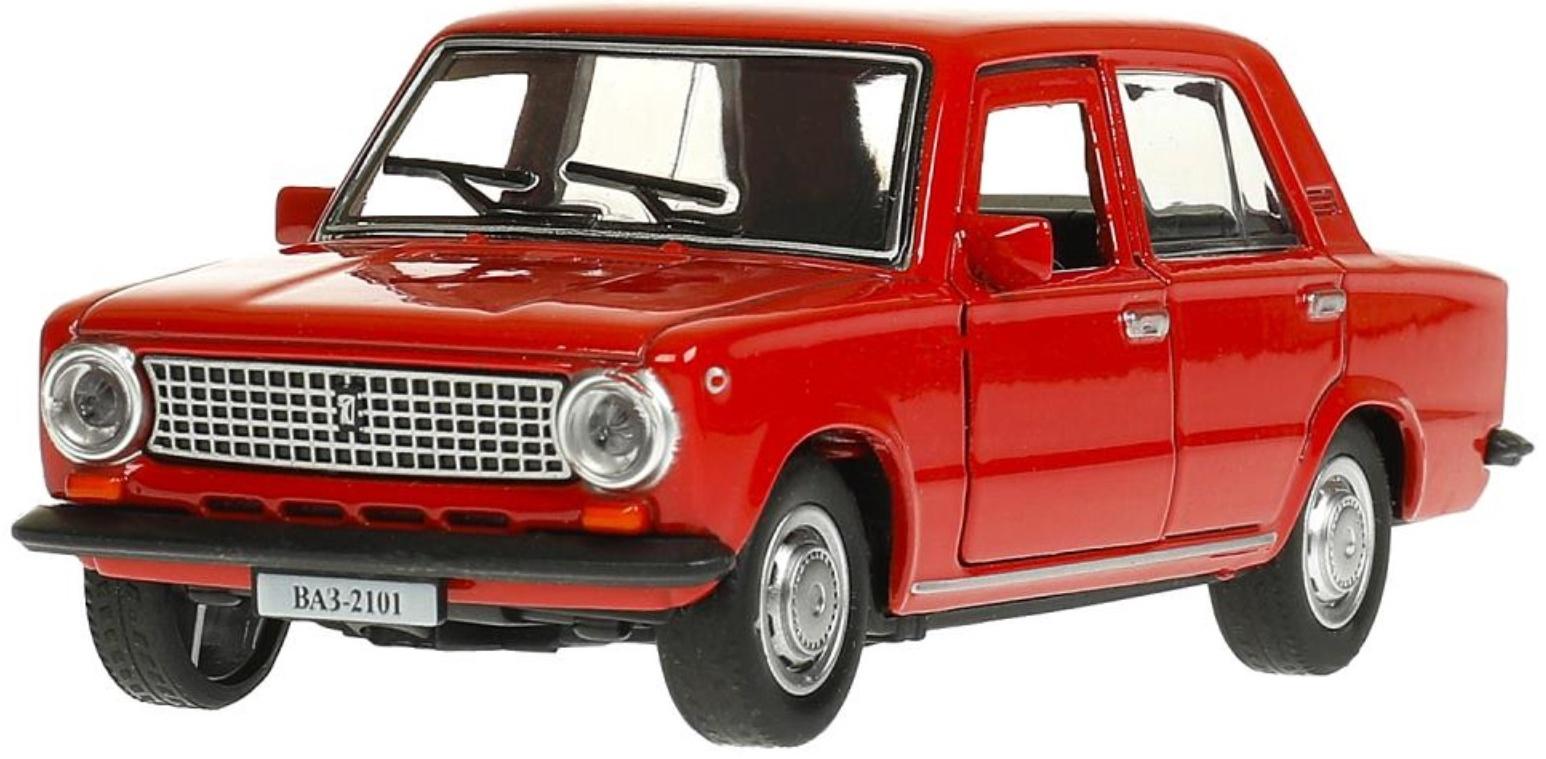 Машинка металлическая «ВАЗ-2101», ретро - модель «Копейка», открываются двери, багажник, инерция, 12 см, красный