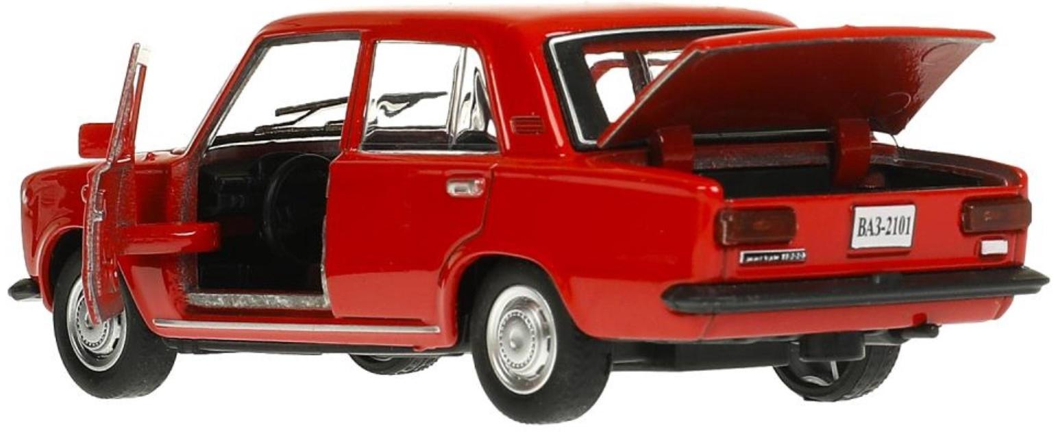 Машинка металлическая «ВАЗ-2101», ретро - модель «Копейка», открываются двери, багажник, инерция, 12 см, красный