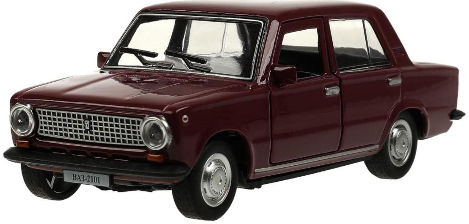 Машинка металлическая «ВАЗ-2101», ретро - модель «Копейка», открываются двери, багажник, инерция, 12 см, фиолетовый