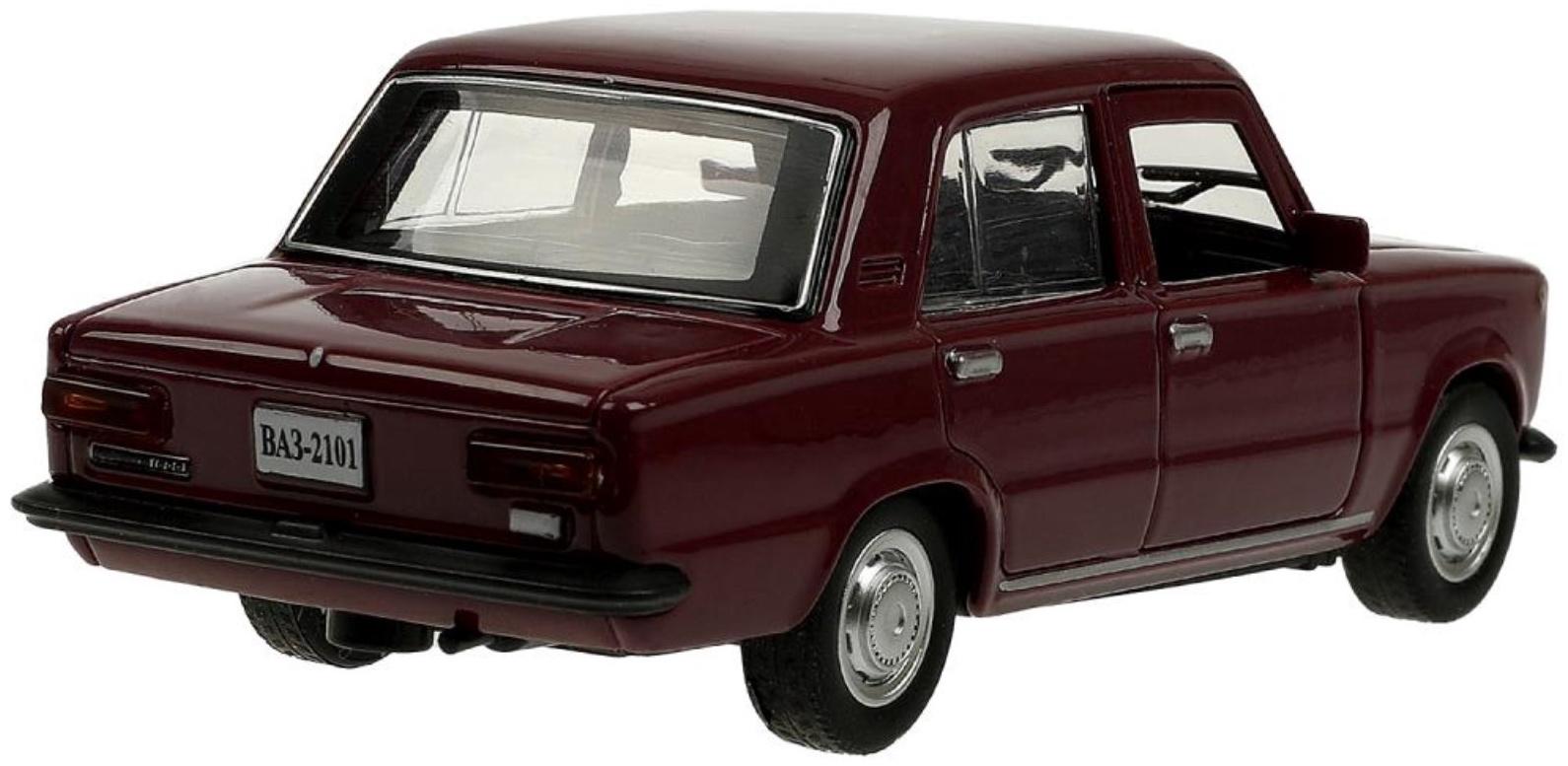 Машинка металлическая «ВАЗ-2101», ретро - модель «Копейка», открываются двери, багажник, инерция, 12 см, фиолетовый