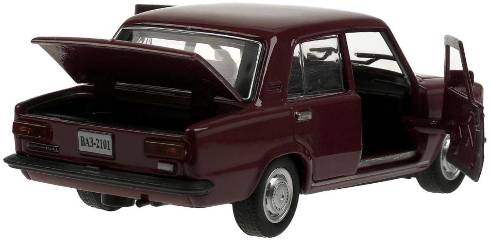 Машинка металлическая «ВАЗ-2101», ретро - модель «Копейка», открываются двери, багажник, инерция, 12 см, фиолетовый