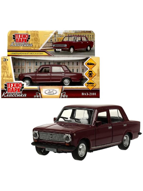 Машинка металлическая «ВАЗ-2101», ретро - модель «Копейка», открываются двери, багажник, инерция, 12 см, фиолетовый