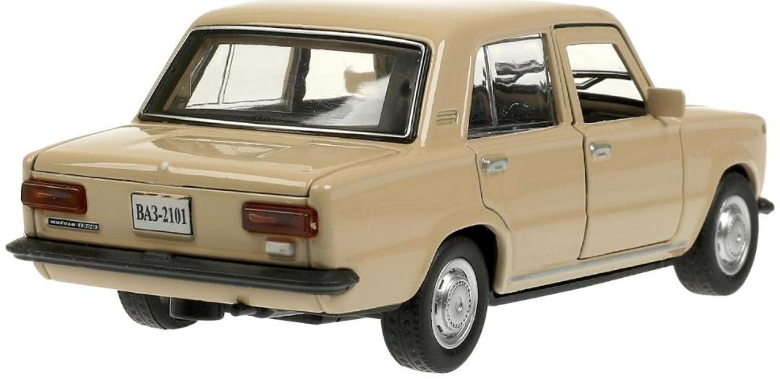 Машинка металлическая «ВАЗ-2101», ретро - модель «Копейка», открываются двери, багажник, инерция, 12 см, бежевый