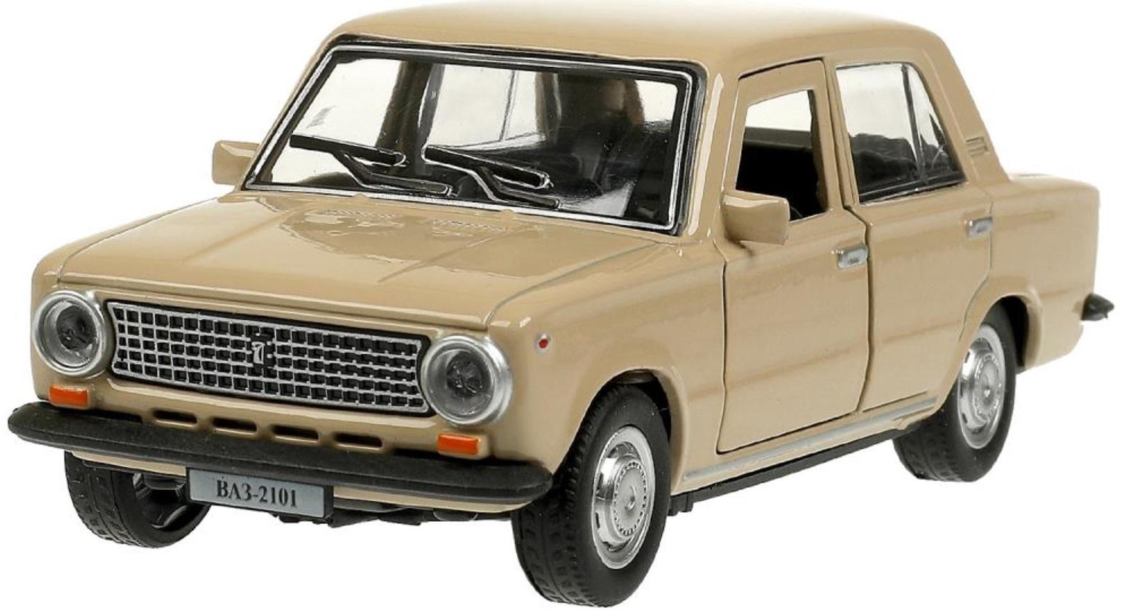 Машинка металлическая «ВАЗ-2101», ретро - модель «Копейка», открываются двери, багажник, инерция, 12 см, бежевый