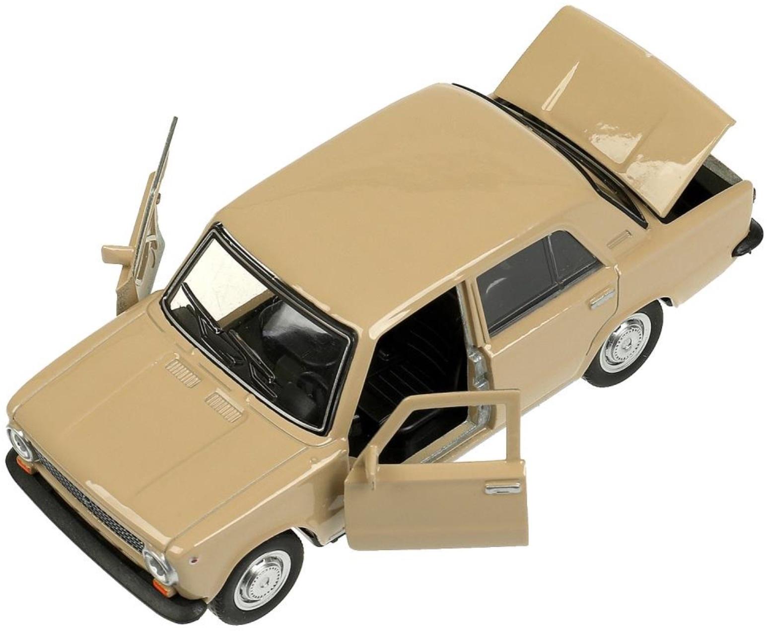 Машинка металлическая «ВАЗ-2101», ретро - модель «Копейка», открываются двери, багажник, инерция, 12 см, бежевый