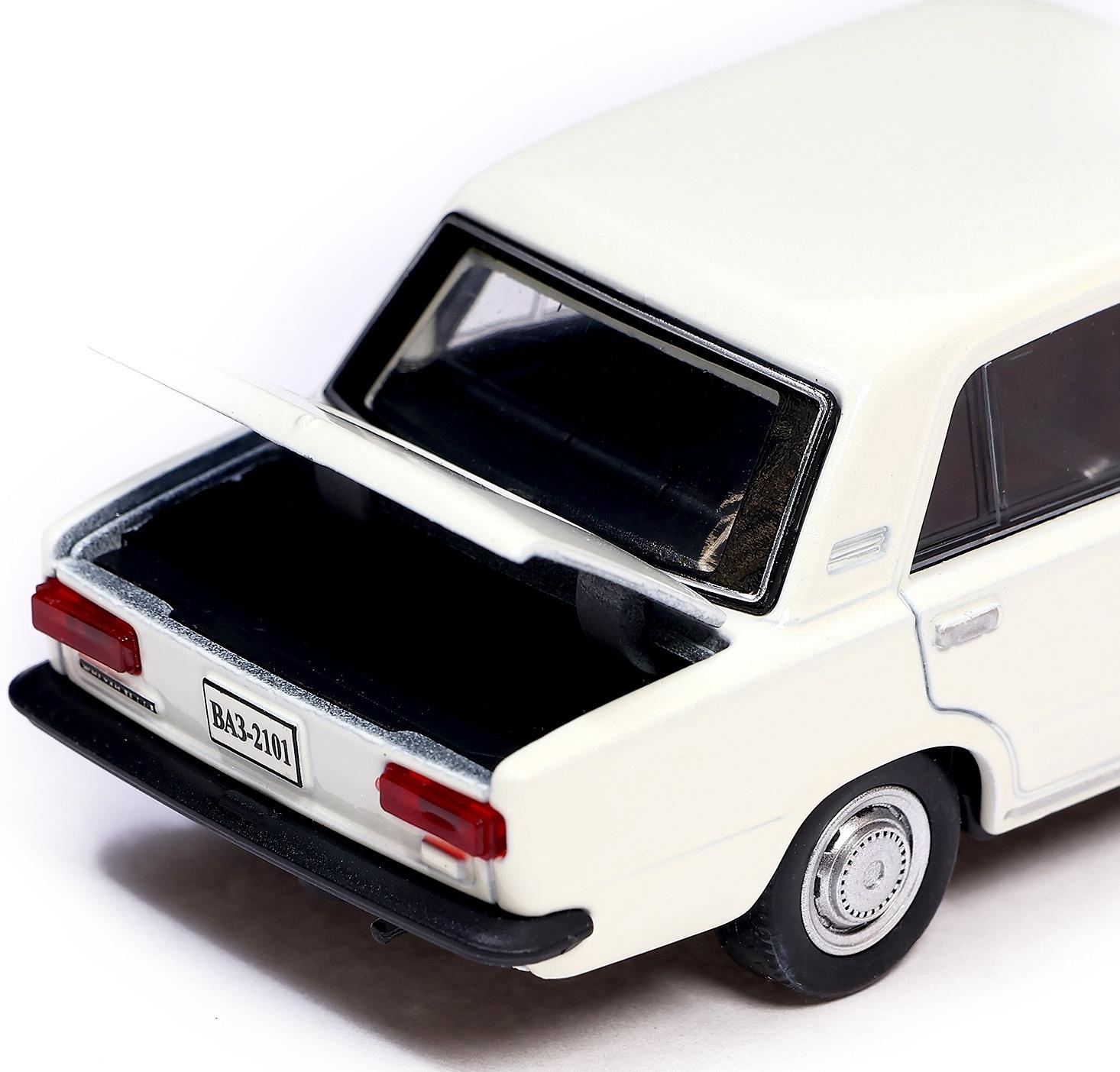 Машина металлическая «ВАЗ-2101», инерция, открываются двери, багажник, 12 см, цвет белый