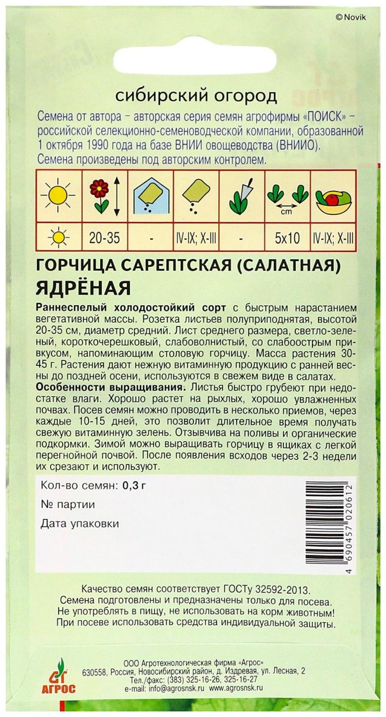 Семена Горчица