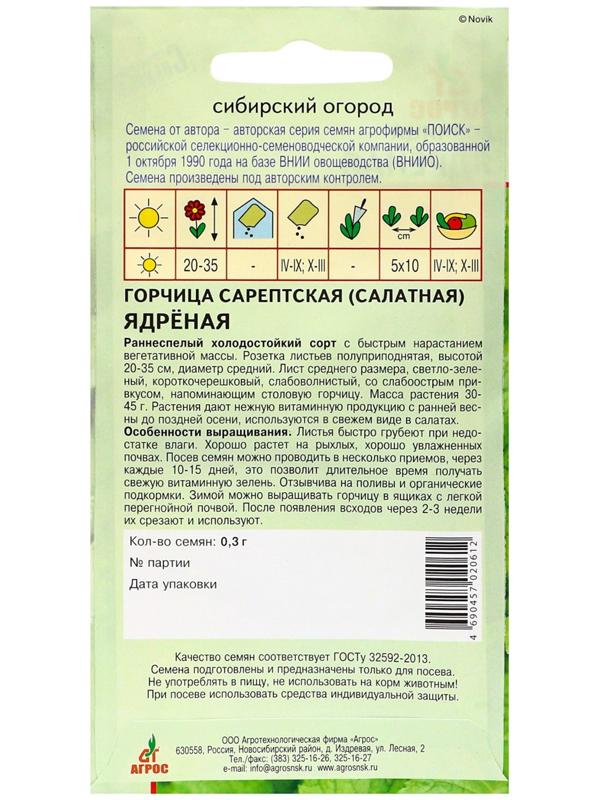 Семена Горчица