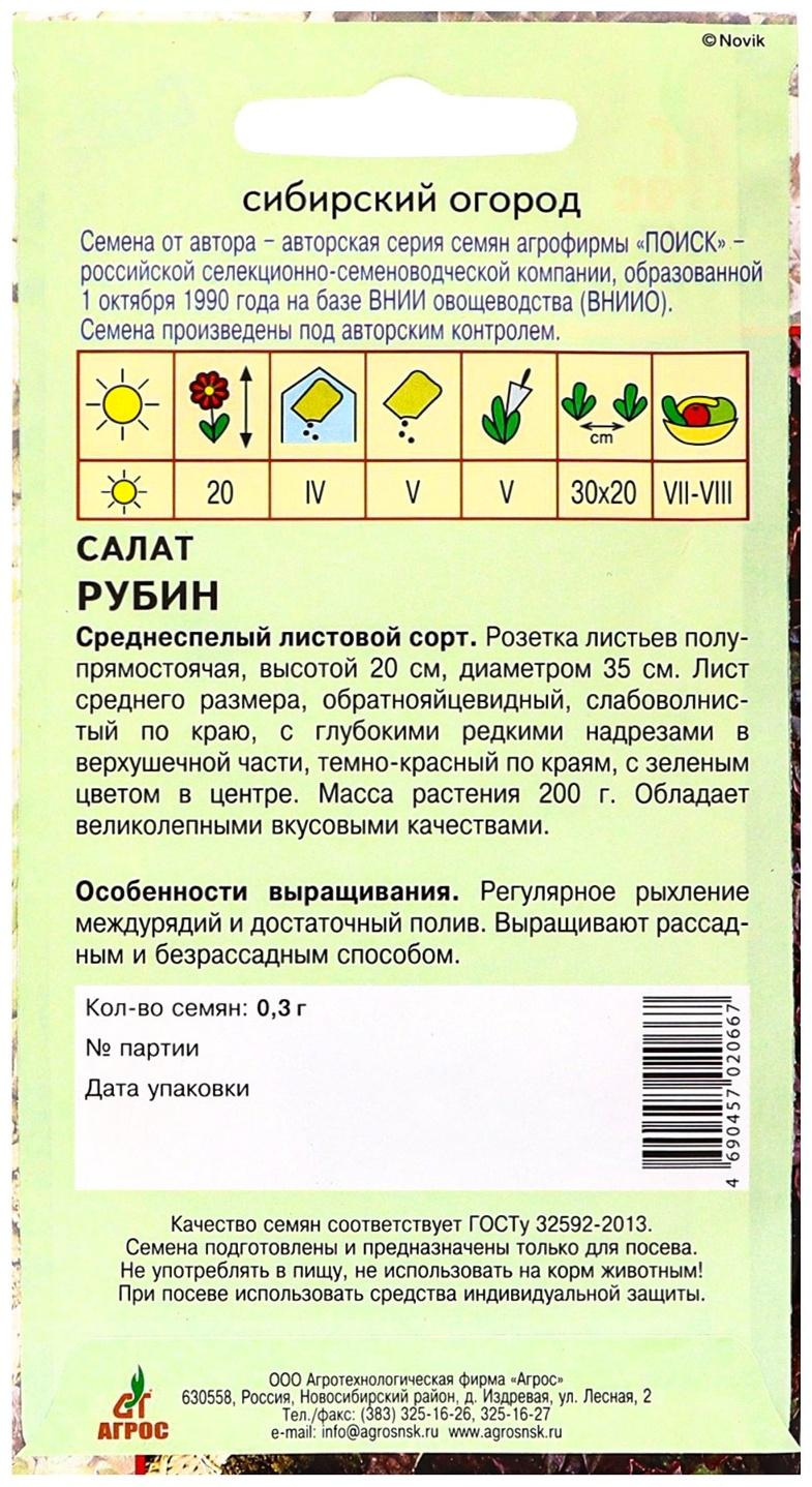 Семена Салат