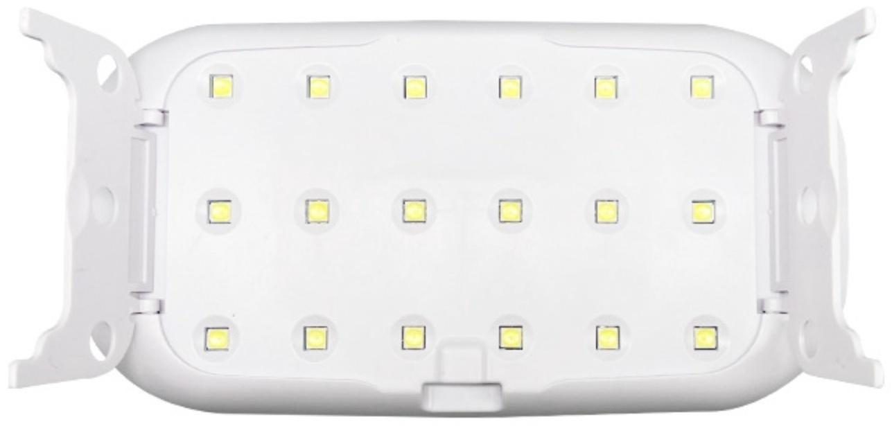 Лампа для маникюра, LED, 18 диодов, 3 Вт, таймер, USB, белая