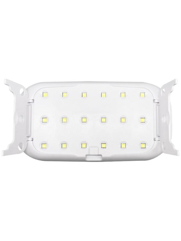 Лампа для маникюра, LED, 18 диодов, 3 Вт, таймер, USB, белая