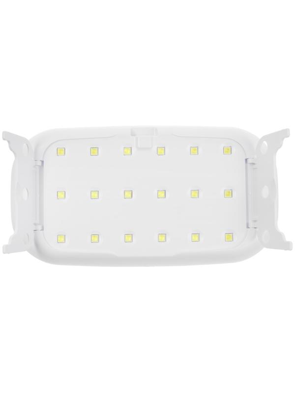 Лампа для маникюра, LED, 18 диодов, 3 Вт, таймер, USB, белая
