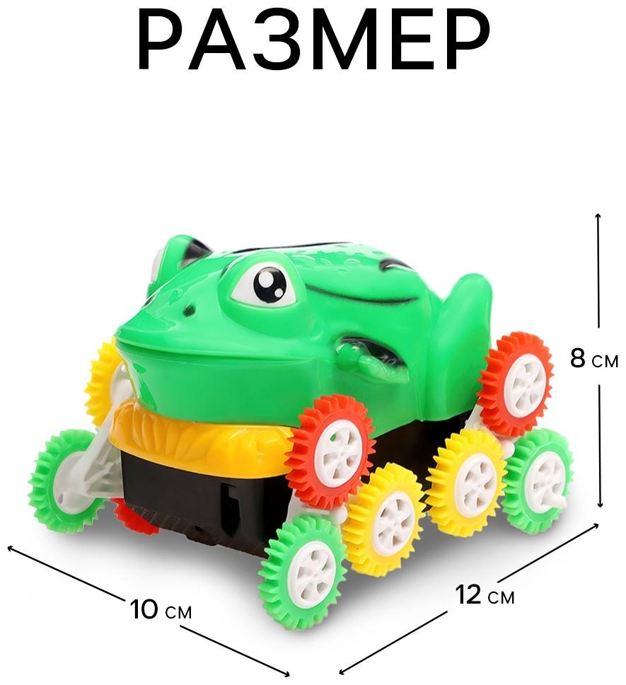 Машинка-перевёртыш «Лягушка», работает от батареек, цвет зеленый