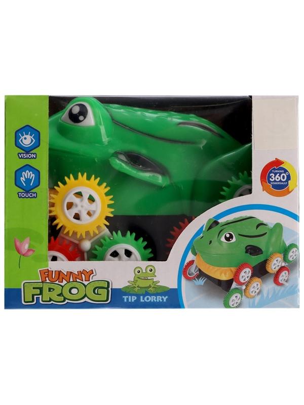 Машинка-перевёртыш «Лягушка», работает от батареек, цвет зеленый