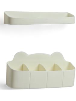 Подставка для зонтов, пластик, 23,5×7,5×11 см, 6,5×23,5×4 см, белая