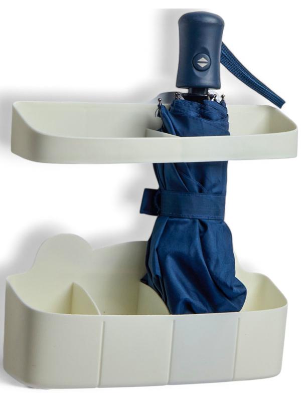 Подставка для зонтов, пластик, 23,5×7,5×11 см, 6,5×23,5×4 см, белая