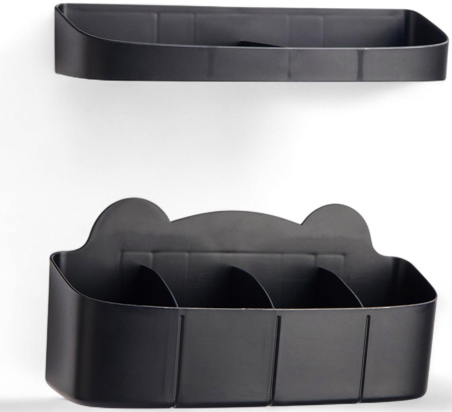 Подставка для зонтов, пластик, 23,5×7,5×11 см, 6,5×23,5×4 см, чёрная