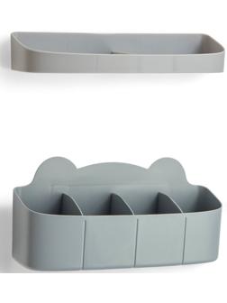 Подставка для зонтов, пластик, 23,5×7,5×11 см, 6,5×23,5×4 см, серая