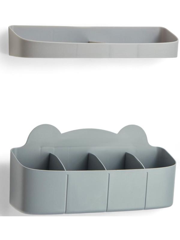 Подставка для зонтов, пластик, 23,5×7,5×11 см, 6,5×23,5×4 см, серая