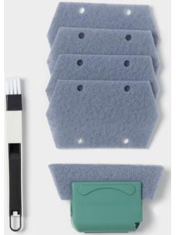 Щётки для оконных рам и труднодоступных мест, 4 сменных насадок, 13.5×8.2 см