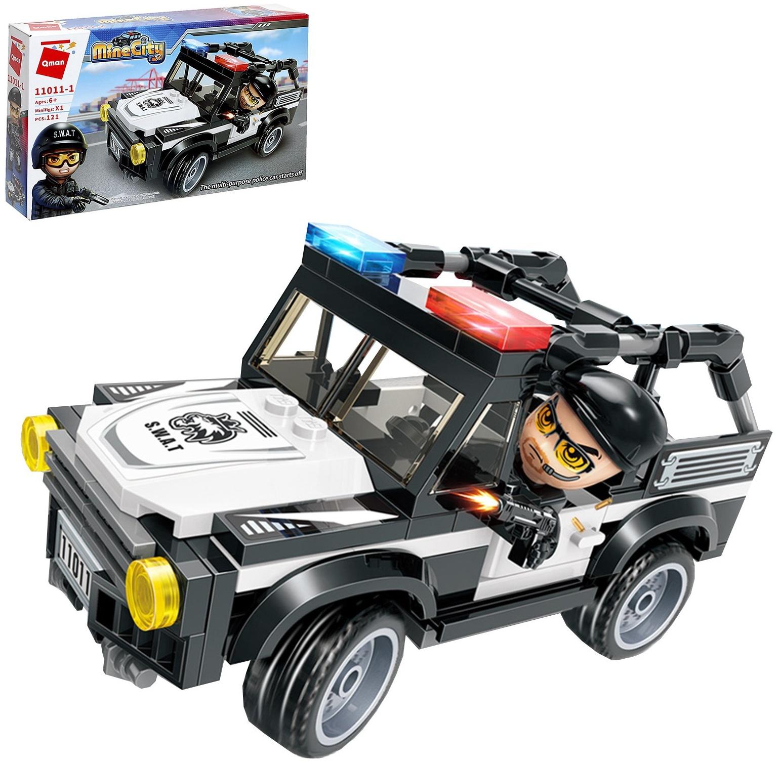 Конструктор блочный для мальчиков Полиция, 121 деталь