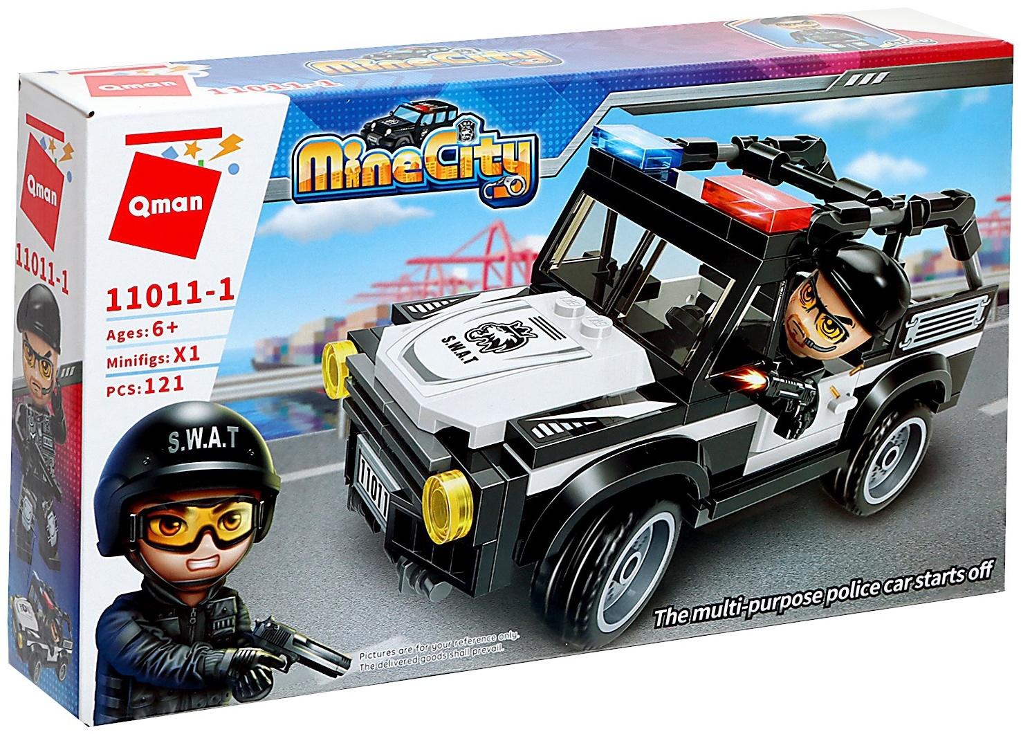 Конструктор блочный для мальчиков Полиция, 121 деталь