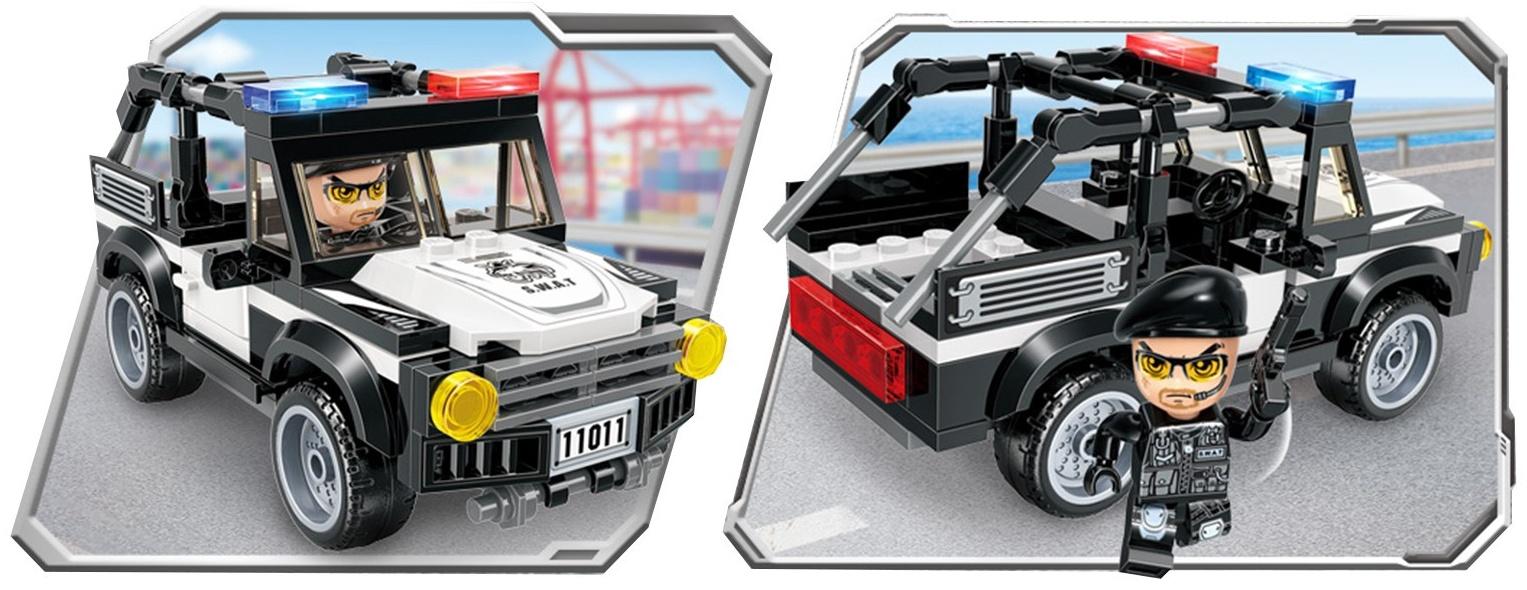 Конструктор блочный для мальчиков Полиция, 121 деталь