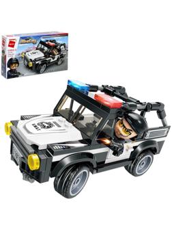 Конструктор блочный для мальчиков Полиция, 121 деталь