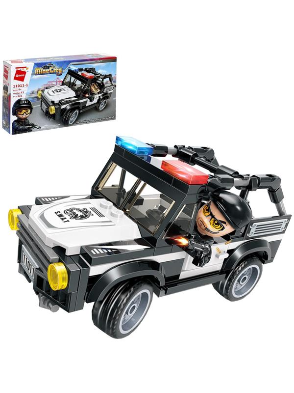 Конструктор блочный для мальчиков Полиция, 121 деталь