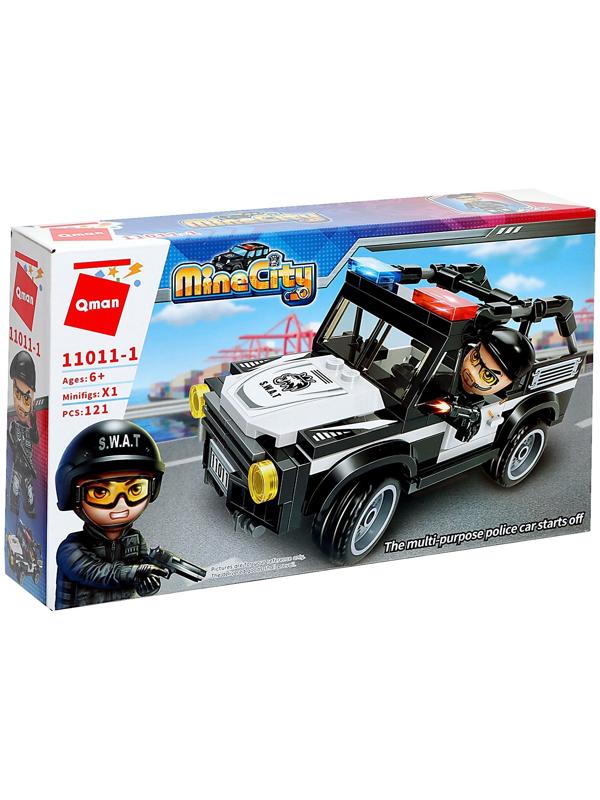 Конструктор блочный для мальчиков Полиция, 121 деталь