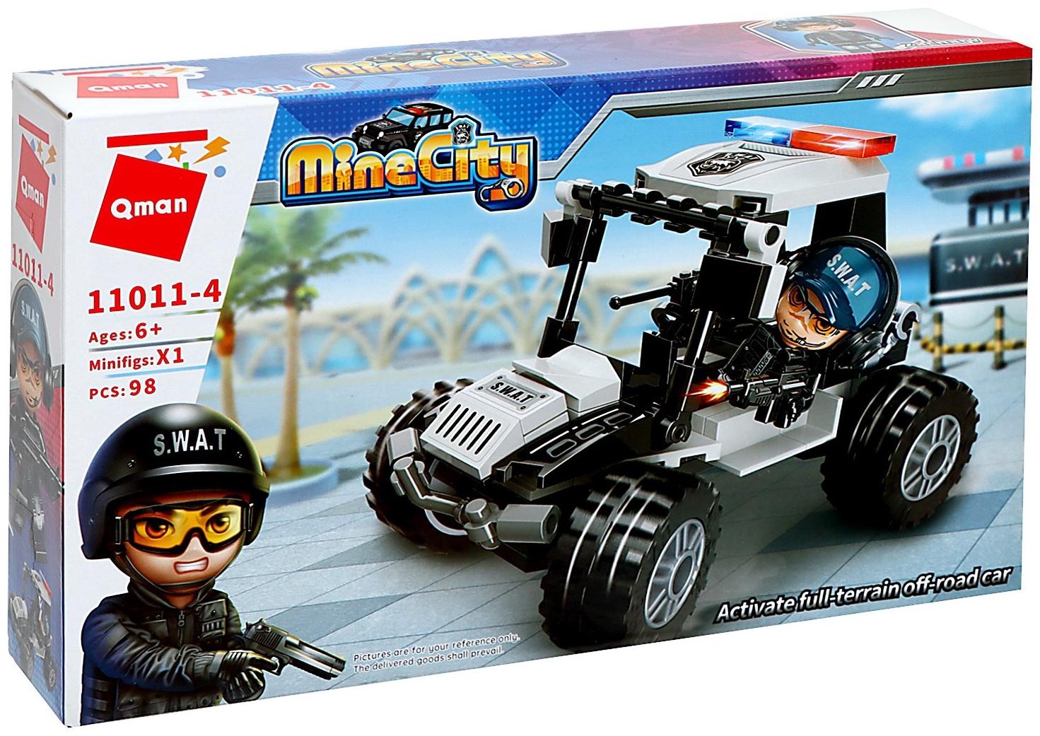 Конструктор блочный для мальчиков Полиция, 98 деталей