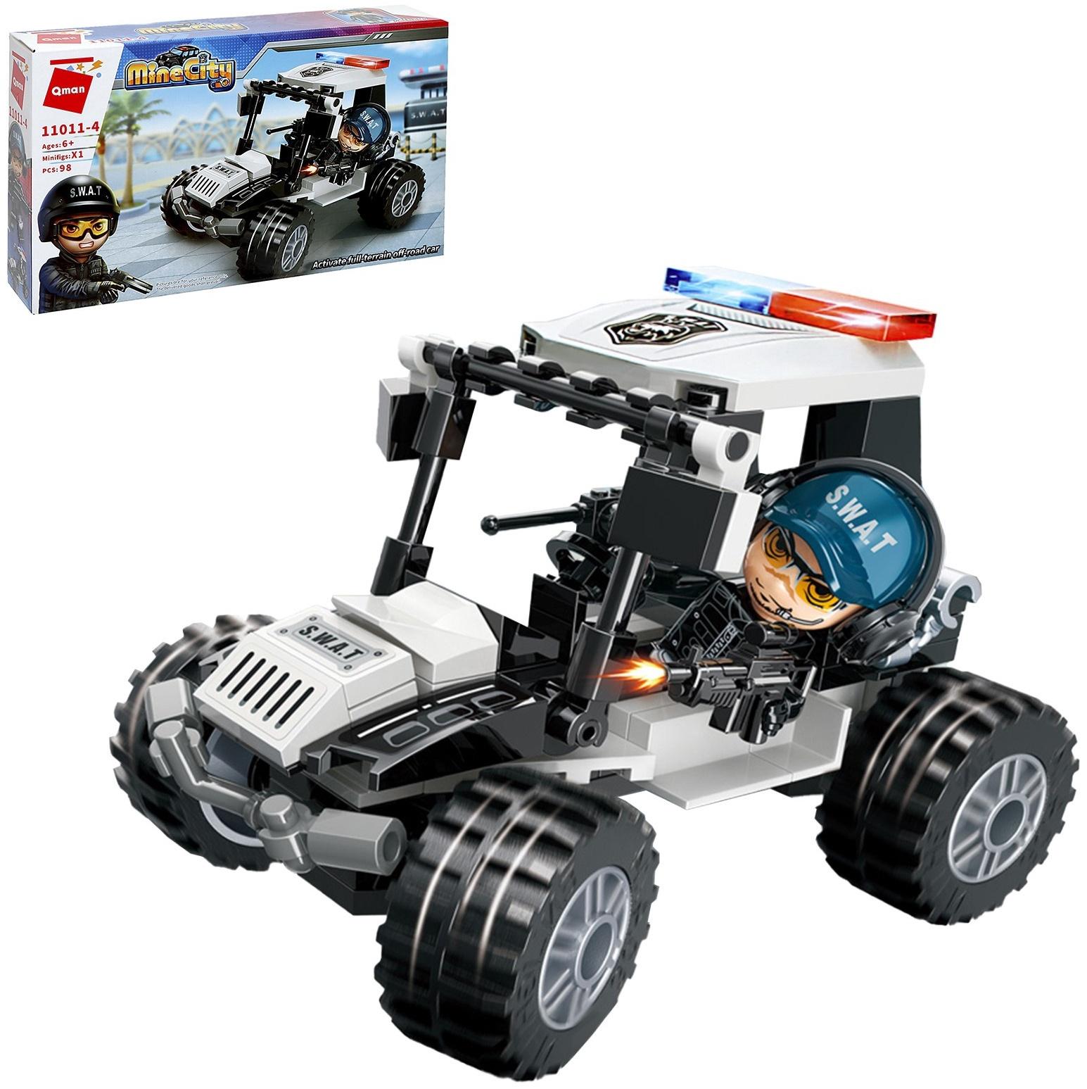 Конструктор блочный для мальчиков Полиция, 98 деталей