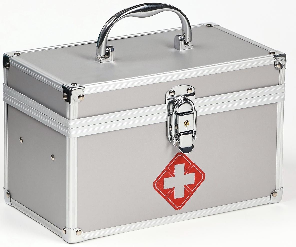 Аптечка для хранения лекарств, металлическая, 24 х 13 х 3.5 см