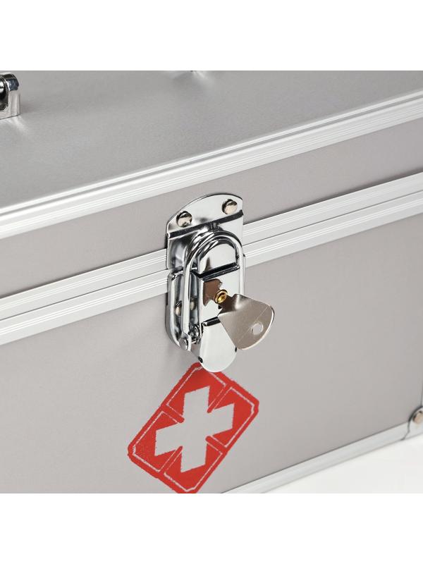 Аптечка для хранения лекарств, металлическая, 24 х 13 х 3.5 см