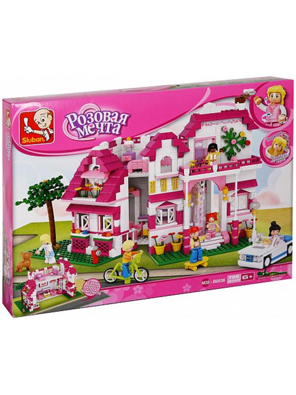 Конструктор блочный для девочек Розовая мечта «Загородная вилла», 726 деталей