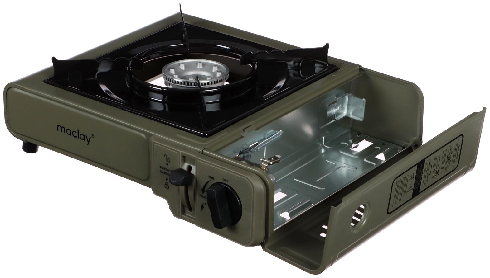 Плита газовая портативная maclay, для кемпинга, с переходником