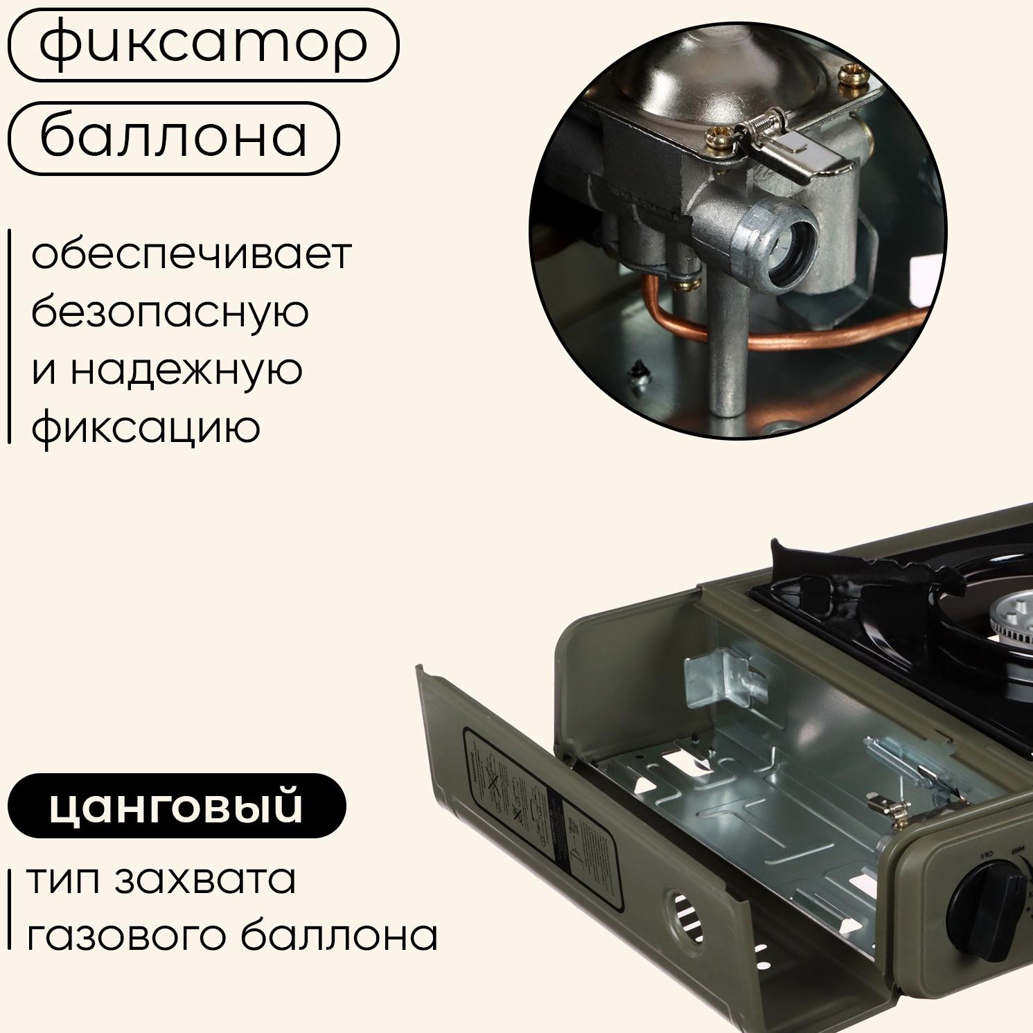 Плита газовая портативная maclay, для кемпинга, без переходника