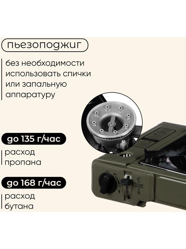 Плита газовая портативная maclay, для кемпинга, без переходника