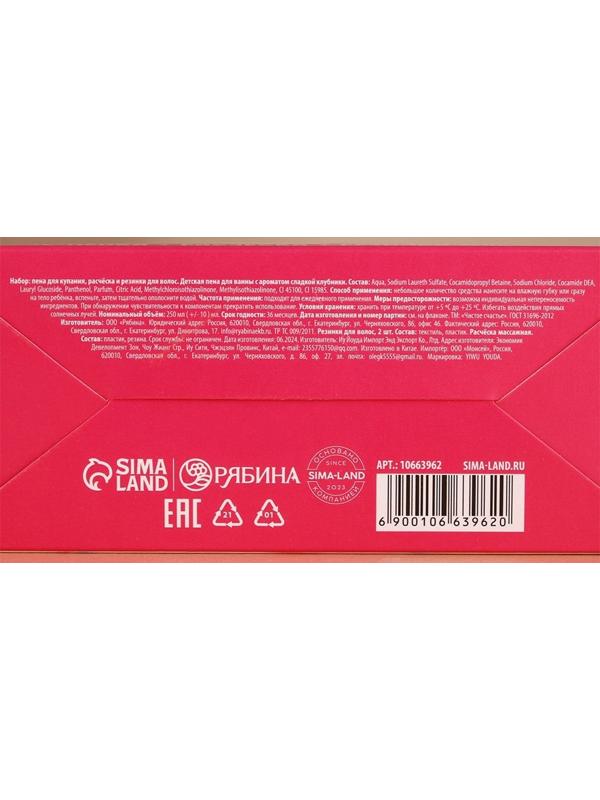 Подарочный набор детский «Пингвинёнок», пена для купания 250 мл, расчёска и резинки для волос, Чистое счастье