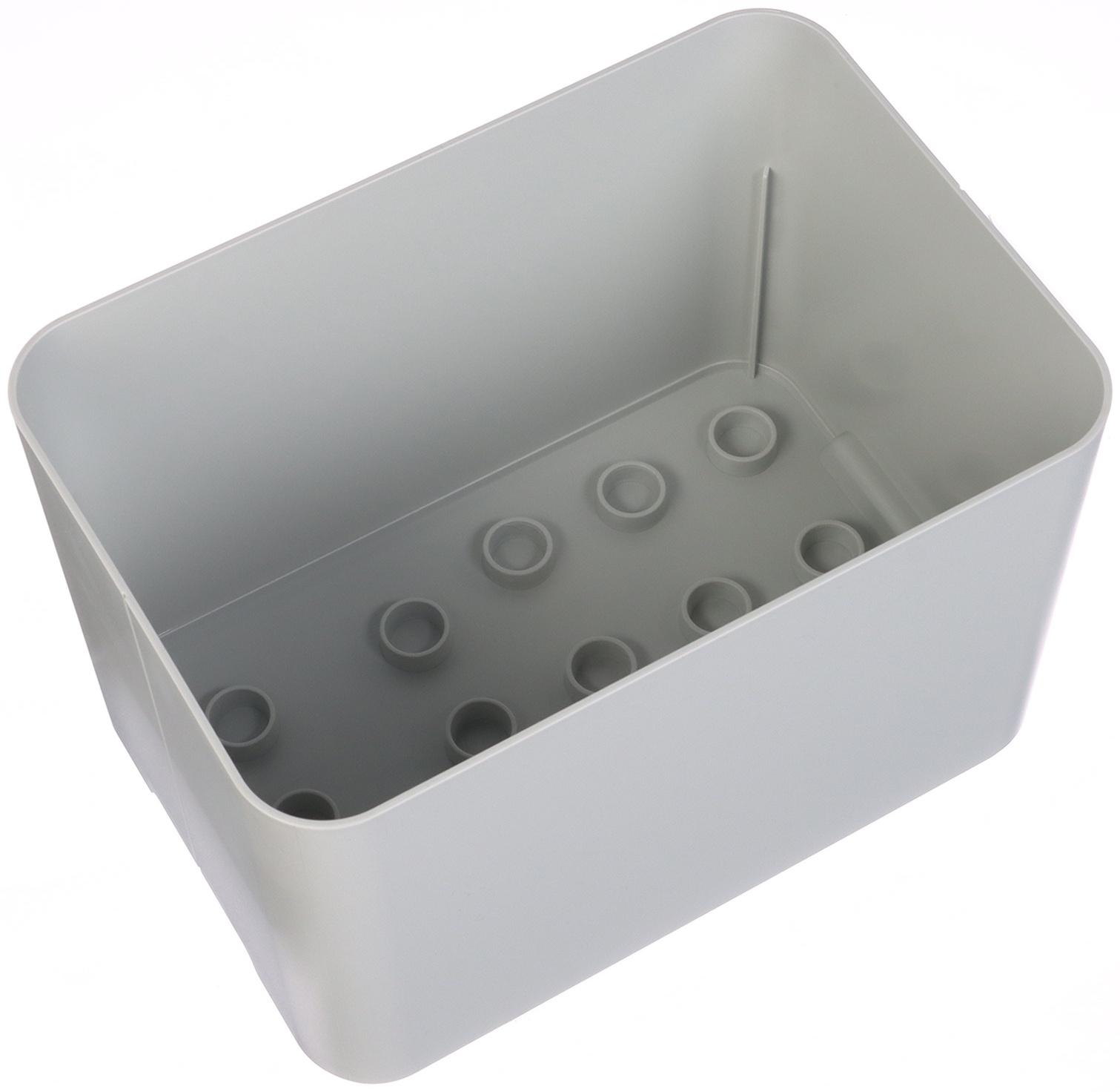 Подставка для зонтов, пластик, 6 круглых, 4 квадратных отделений, 18×18×26,5 см, серая