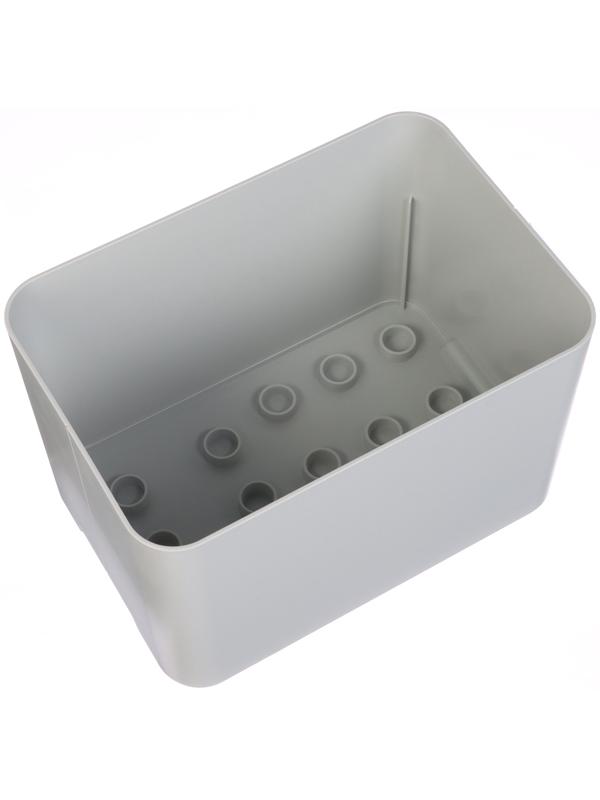 Подставка для зонтов, пластик, 6 круглых, 4 квадратных отделений, 18×18×26,5 см, серая