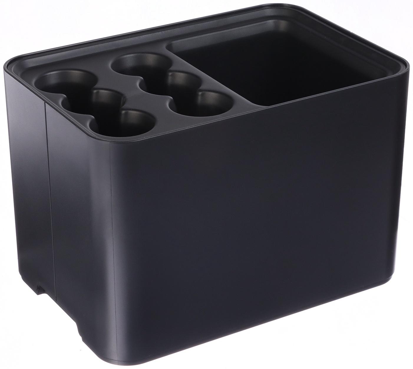 Подставка для зонтов, пластик, 6 круглых, 4 квадратных отделений, 18×18×26,5 см, чёрная