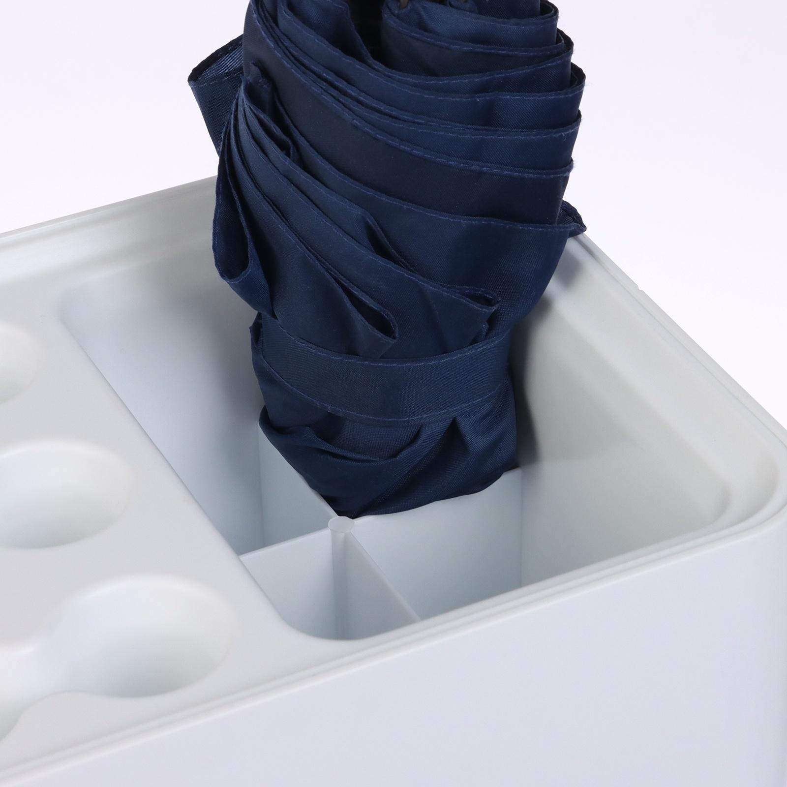 Подставка для зонтов, белая, 9 круглых, 6 квадратных, 18×26.5×18 см